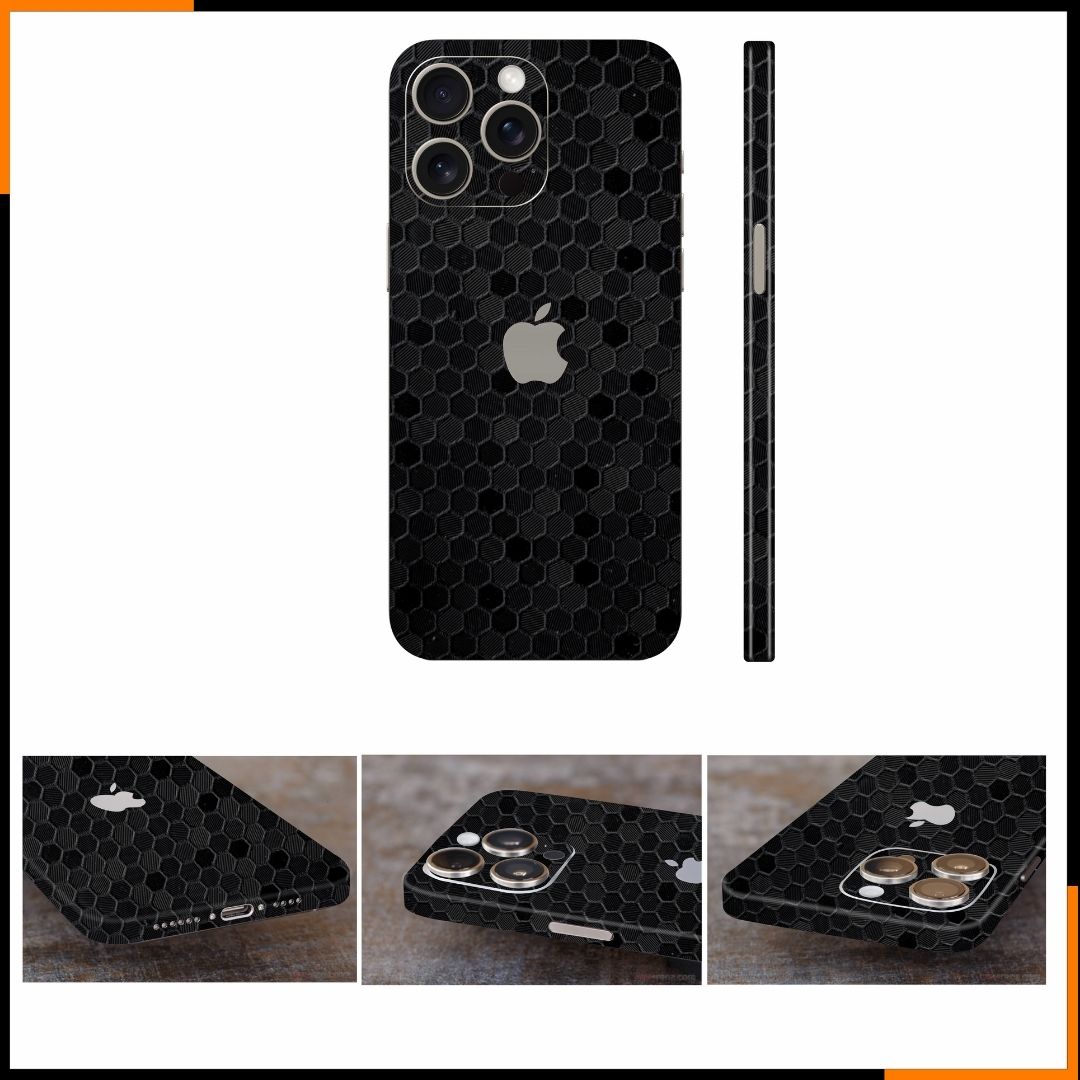 Dán skin điện thoại Iphone 15 Pro , Iphone 15 Pro Max  full body và camera nhập khẩu chính hãng USA phụ kiện điện thoại huỳnh tân store - HONEYCOMB  - Warp Skin Collection