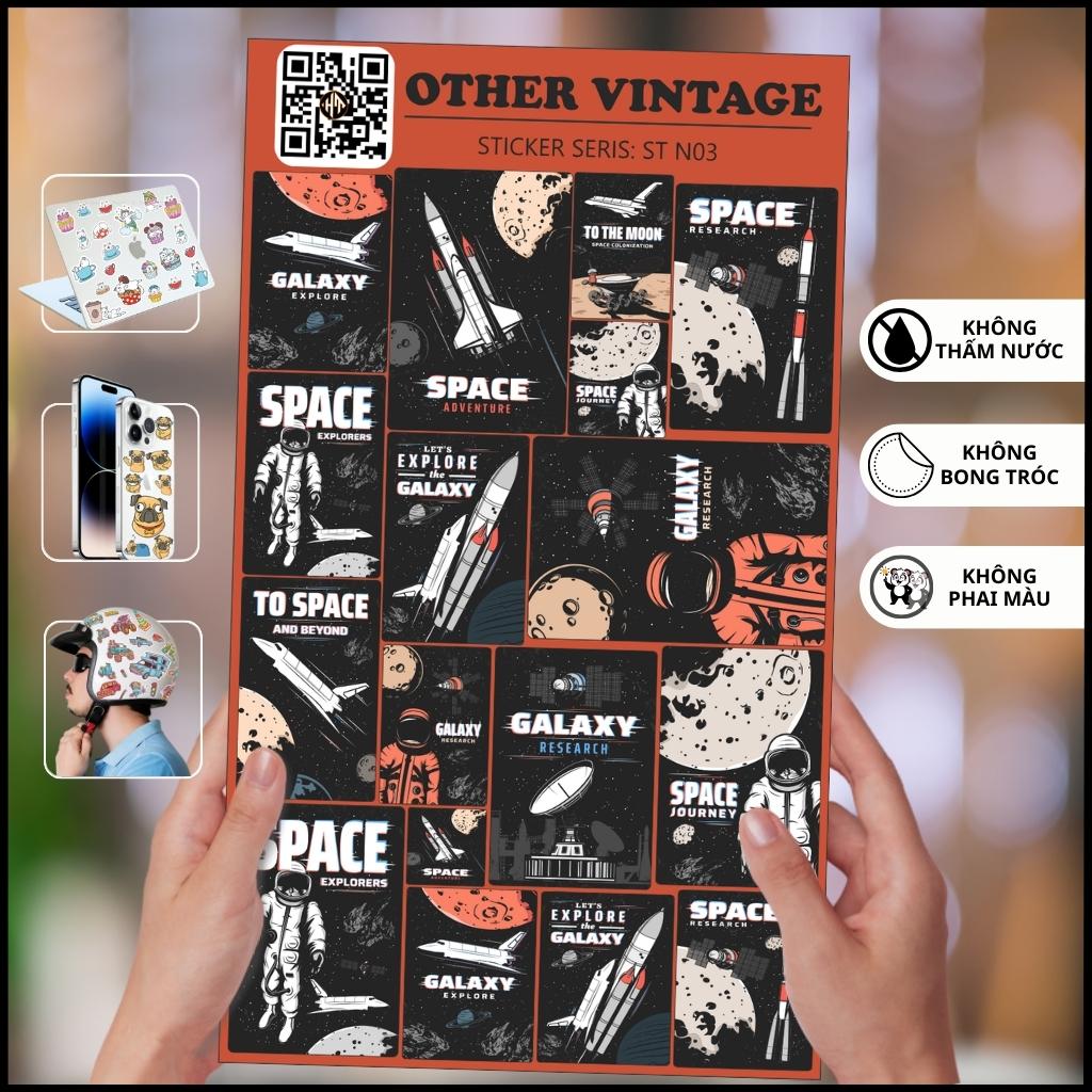 Hình dán sticker không gian vũ trụ Orther Vintage ST N03 chống thấm xước dán và gỡ bỏ dễ dàng phụ kiện huỳnh tân store