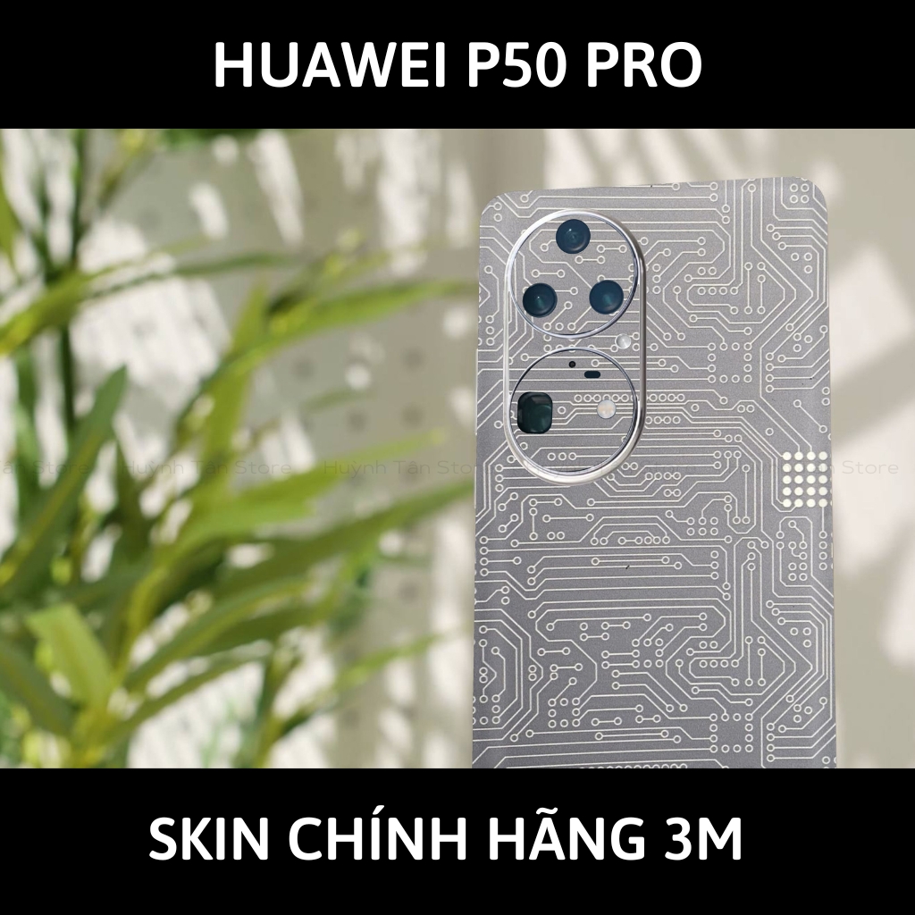 Dán skin điện thoại Huawei P50 Pro full body và camera nhập khẩu chính hãng USA phụ kiện điện thoại huỳnh tân store - Electronic White - Warp Skin Collection