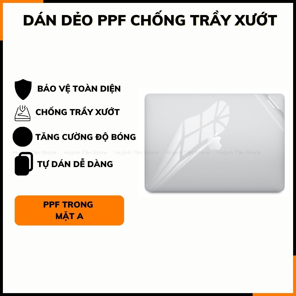 Dán dẻo PPF macbook pro, macbook air trong suốt hoặc nhám chống trầy xướt, bảo vệ phụ kiện điện thoại huỳnh tân store