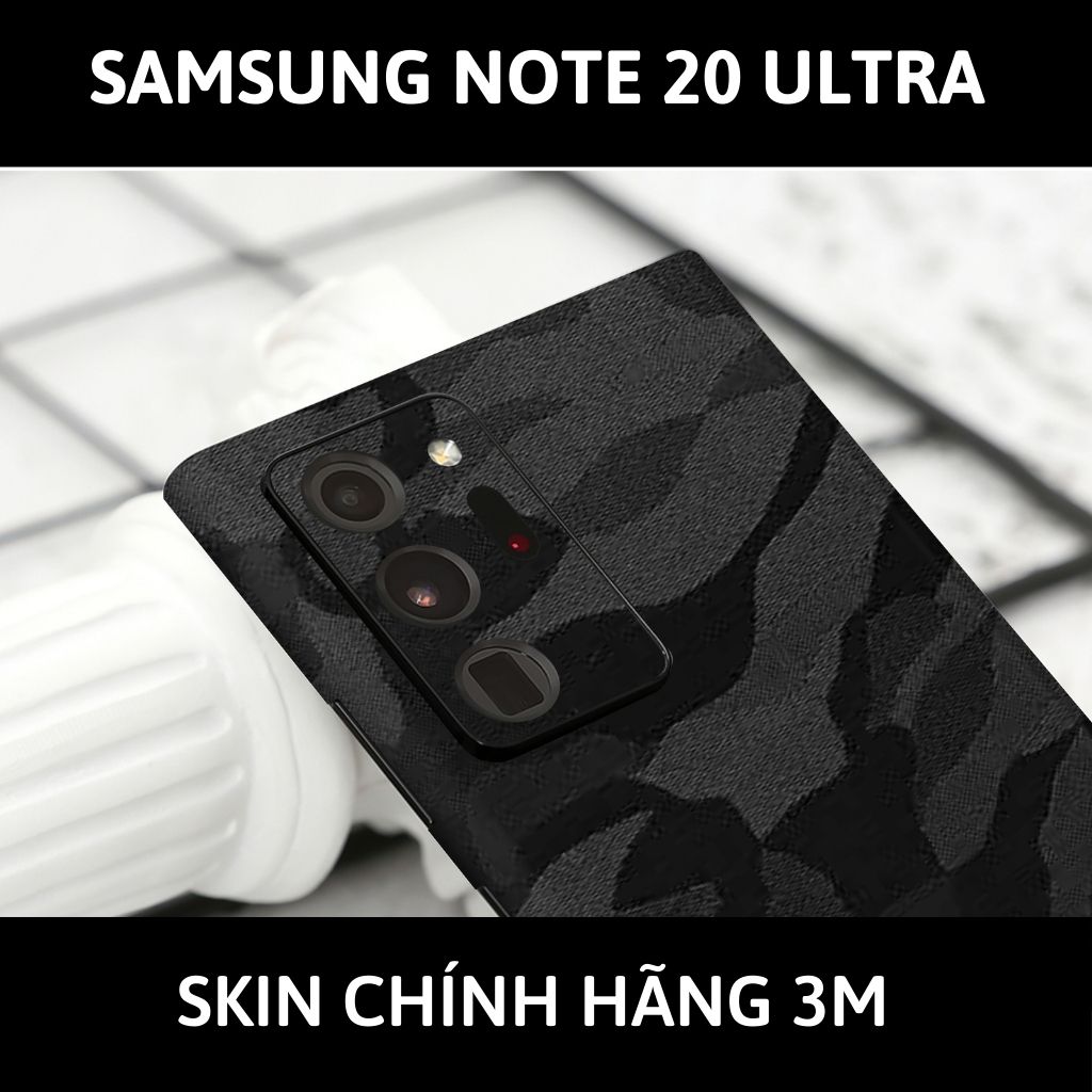 Skin 3m samsung galaxy note 20, note 20 ultra full body và camera nhập khẩu chính hãng USA phụ kiện điện thoại huỳnh tân store - Camo Black - Warp Skin Collection