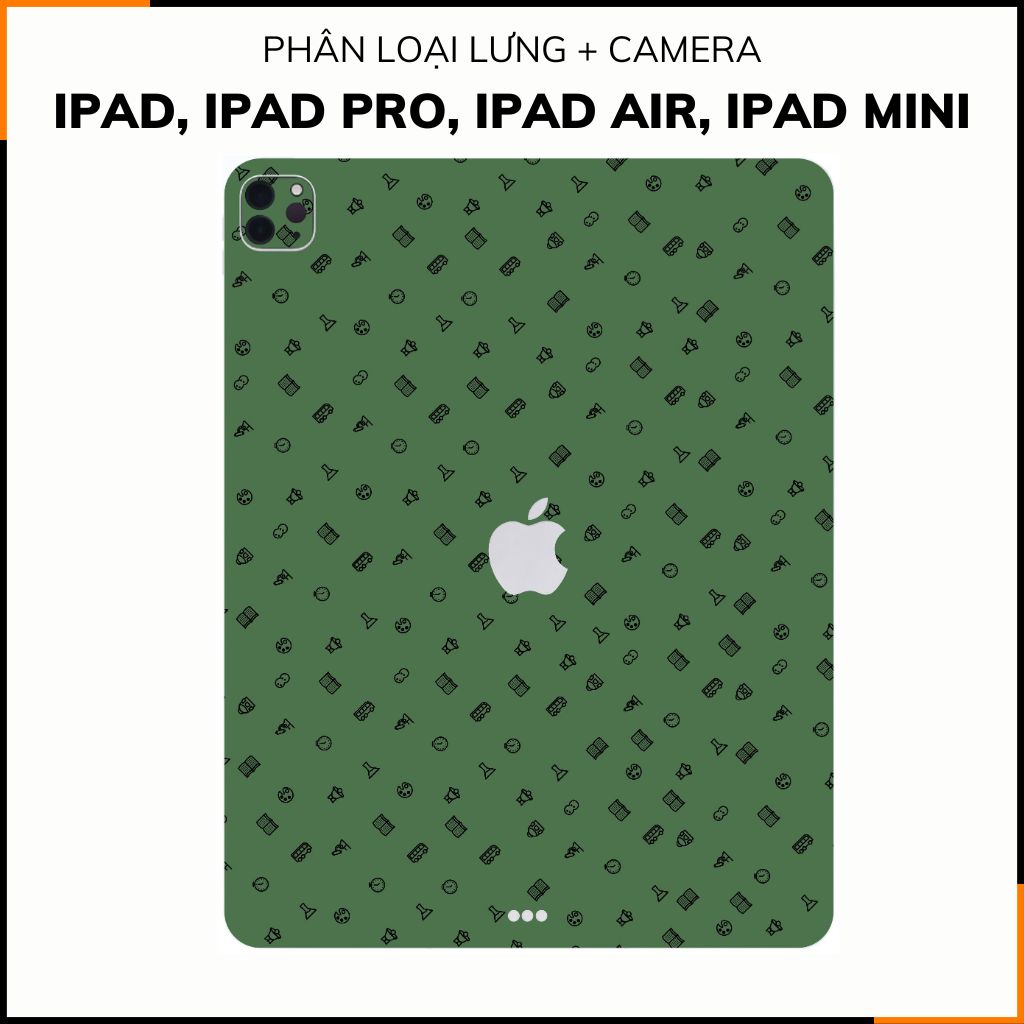 Dán skin ipad , ipad pro, ipad air , ipad mini full body và camera chính hãng 3M - MANY STICKER GREEN -  SK B14 05 phụ kiện điện thoại huỳnh tân store