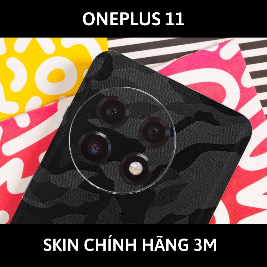 Skin 3m Oneplus 11 full body và camera nhập khẩu chính hãng USA phụ kiện điện thoại huỳnh tân store - Camo Black - Warp Skin Collection