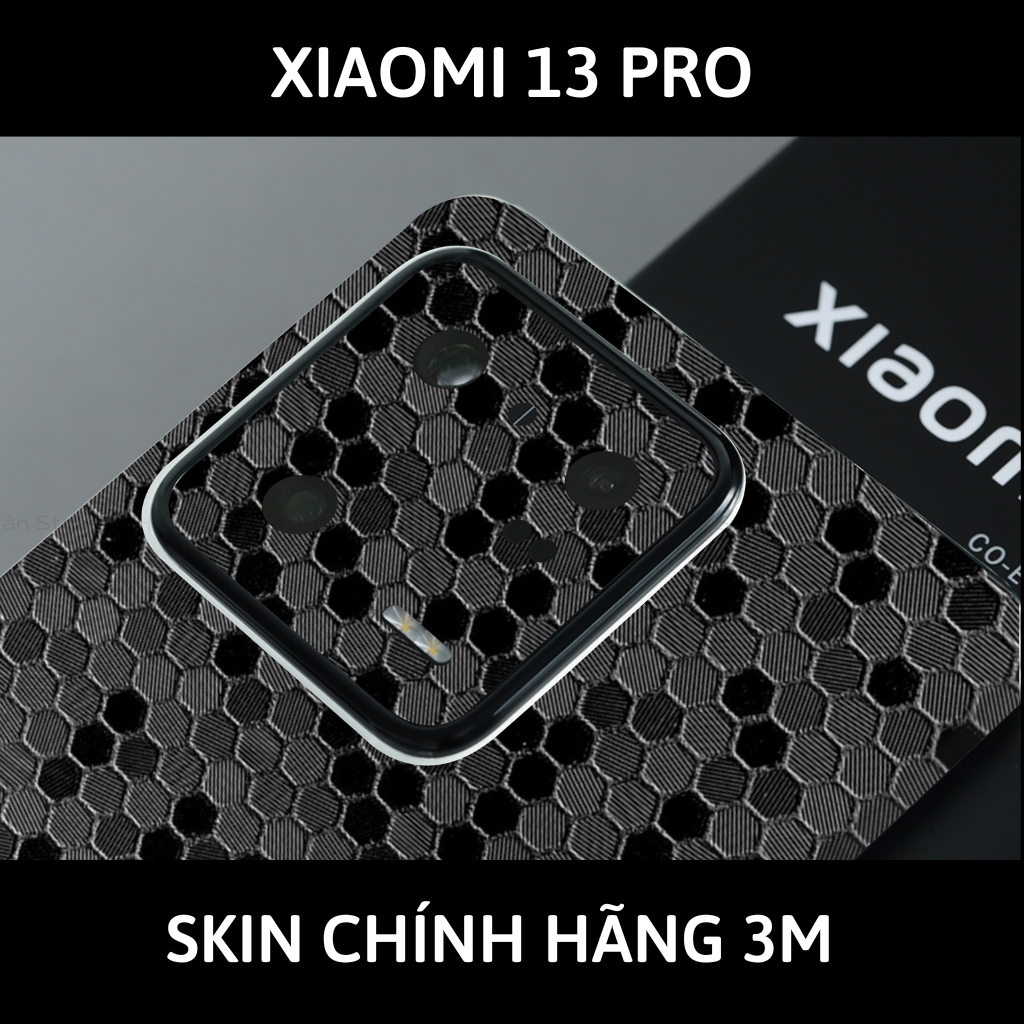 Skin 3m Mi 13 Ultra, Mi 13 Pro, Mi 13  full body và camera nhập khẩu chính hãng USA phụ kiện điện thoại huỳnh tân store - Hexis Honeycomb Black - Warp Skin Collection