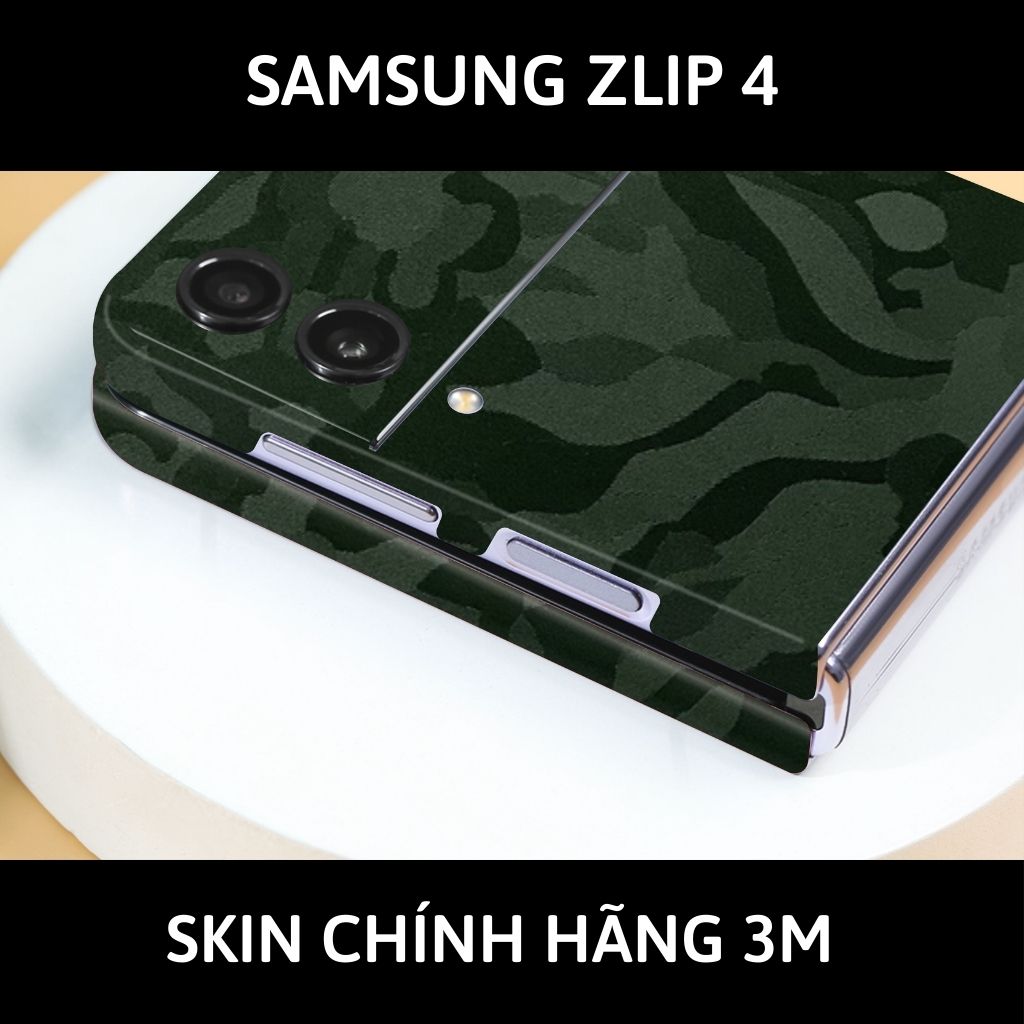 Skin 3m samsung galaxy Z Flip 4, Z Flip 3, Z Flip full body và camera nhập khẩu chính hãng USA phụ kiện điện thoại huỳnh tân store - Camo Green - Warp Skin Collection