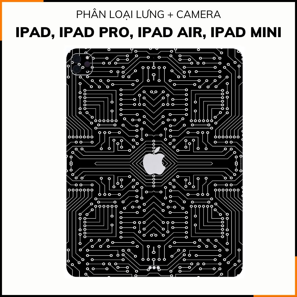 Dán skin ipad , ipad pro, ipad air , ipad mini full body và camera chính hãng 3M - ELECTRIC BLACK -  SK B01 01 phụ kiện điện thoại huỳnh tân store