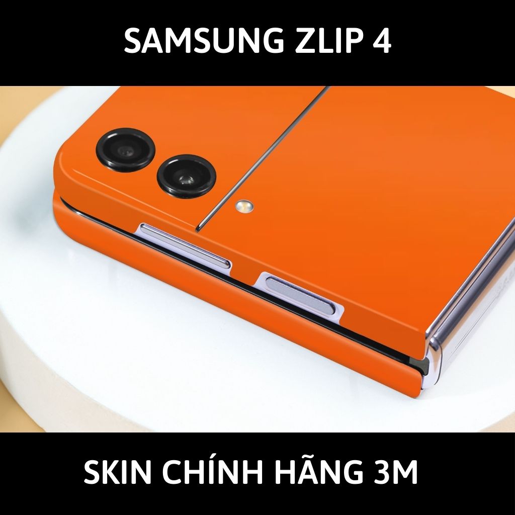 Skin 3m samsung galaxy Z Flip 4, Z Flip 3, Z Flip full body và camera nhập khẩu chính hãng USA phụ kiện điện thoại huỳnh tân store - Matte Oranger - Warp Skin Collection