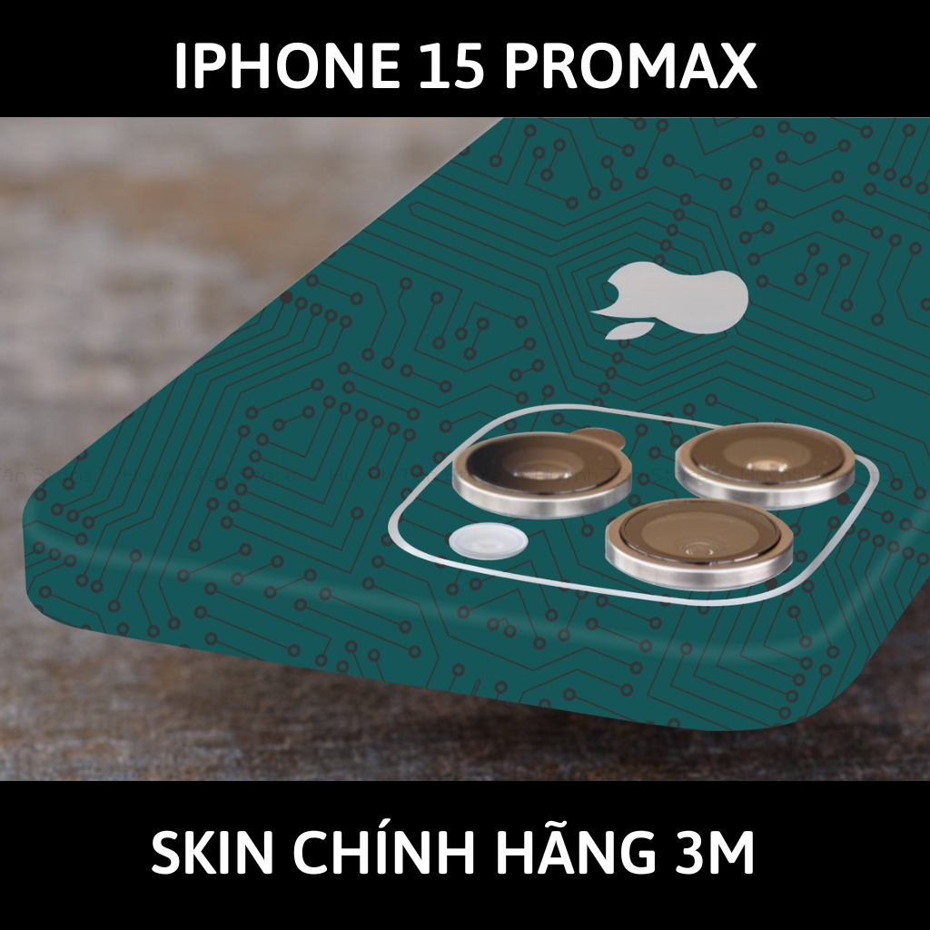 Dán skin điện thoại Iphone 15 Pro Max full body và camera nhập khẩu chính hãng USA phụ kiện điện thoại huỳnh tân store - Electronic Green - Warp Skin Collection