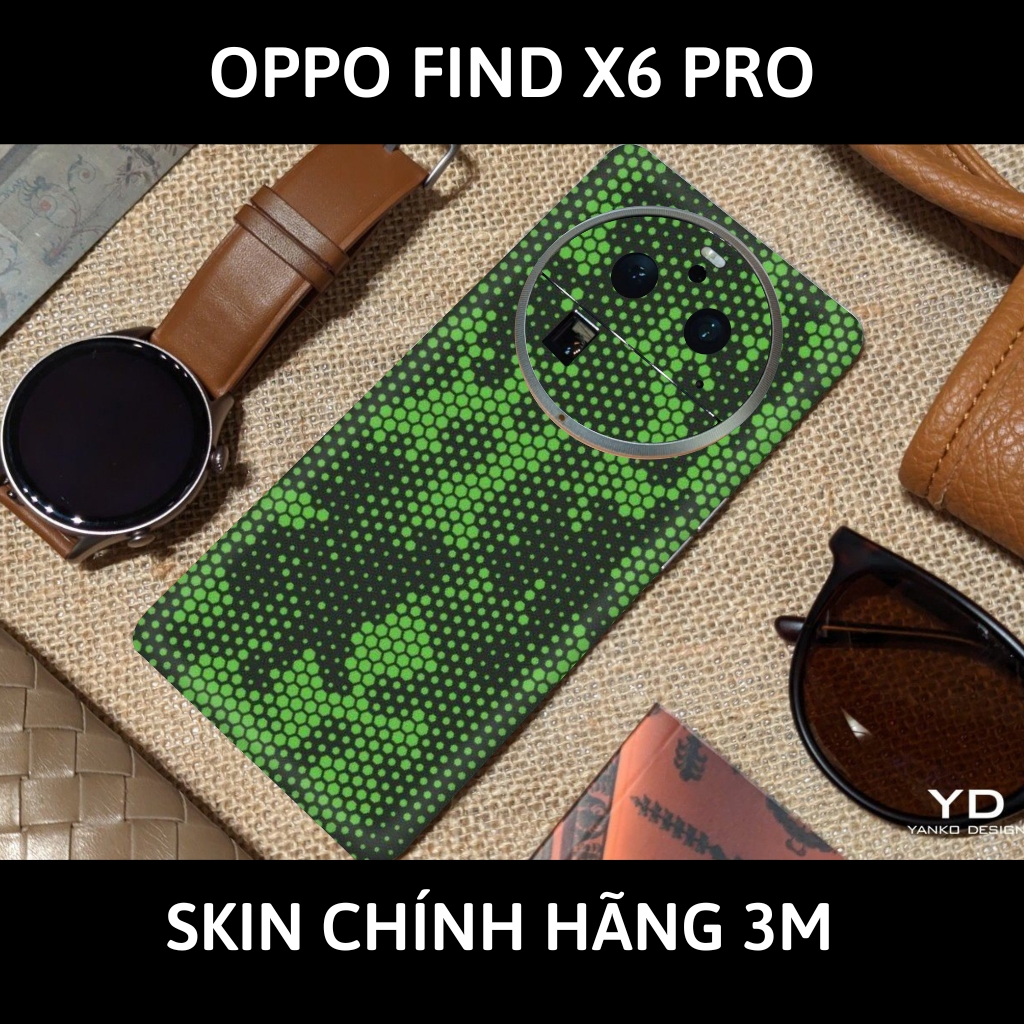 Dán skin điện thoại Oppo Find X6 Pro full body và camera nhập khẩu chính hãng USA phụ kiện điện thoại huỳnh tân store - Mamba Green - Warp Skin Collection