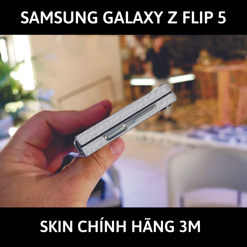 dán skin 3m samsung galaxy z flip 5 full body, camera phụ kiện điện thoại huỳnh tân store - White Leather