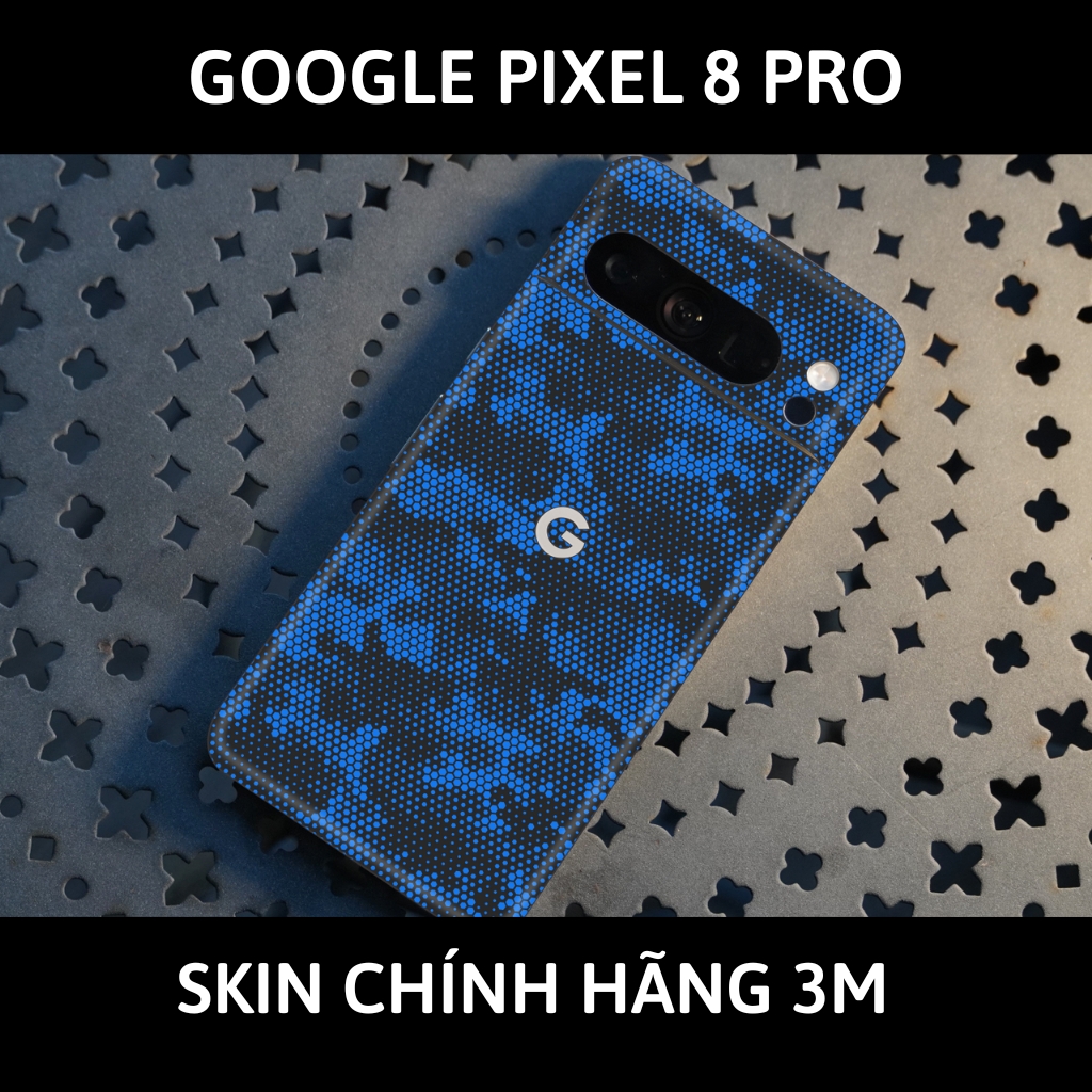 Dán skin điện thoại Pixel 8, Pixel 8 Pro full body và camera nhập khẩu chính hãng USA phụ kiện điện thoại huỳnh tân store - Mamba Blue - Warp Skin Collection
