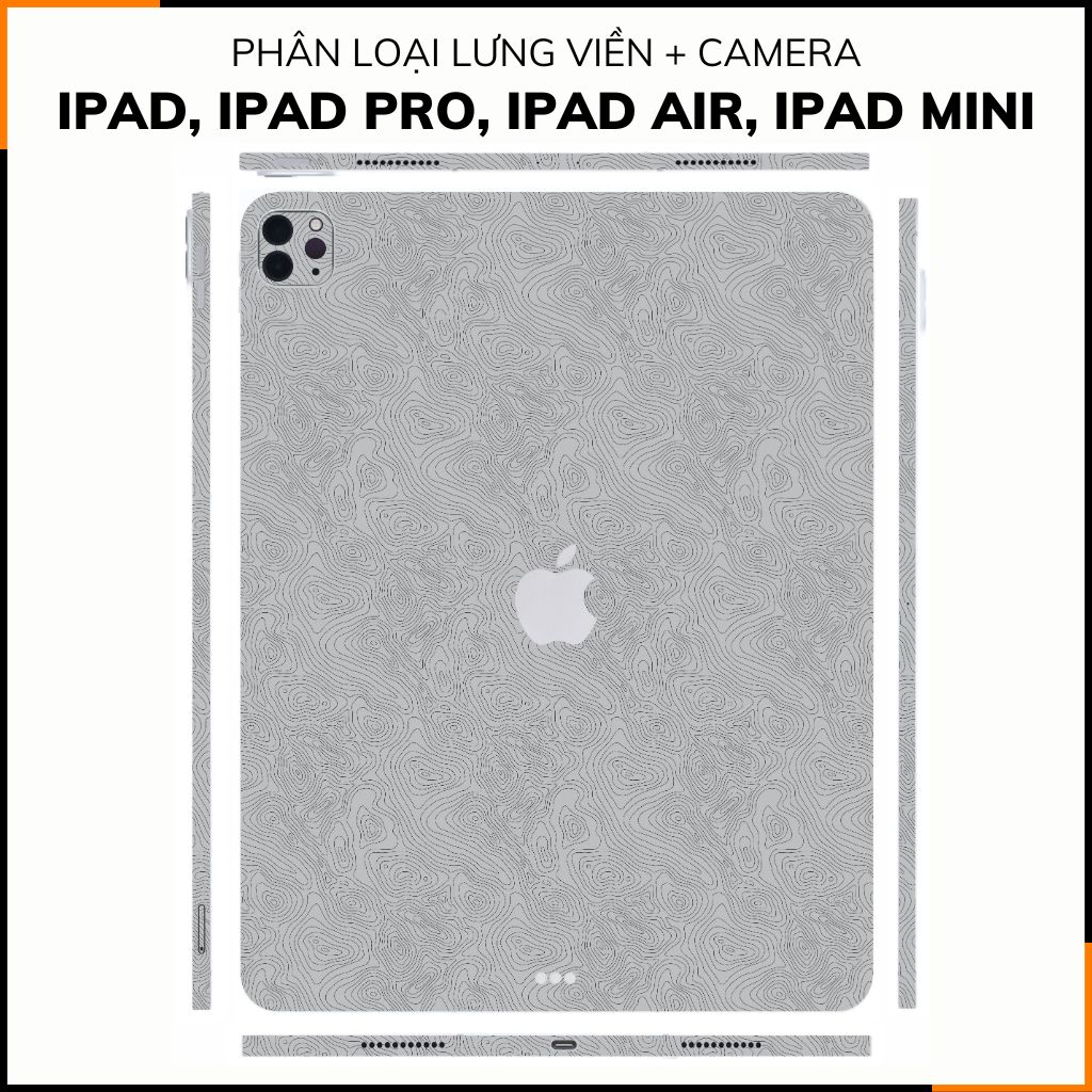Dán skin ipad , ipad pro, ipad air , ipad mini full body và camera chính hãng 3M - MAP GREY -  SK B13 03 phụ kiện điện thoại huỳnh tân store