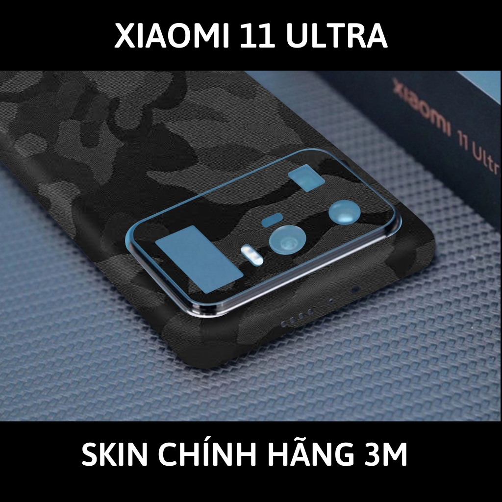 Skin 3m Mi 11 Ultra full body và camera nhập khẩu chính hãng USA phụ kiện điện thoại huỳnh tân store - Camo Black - Warp Skin Collection
