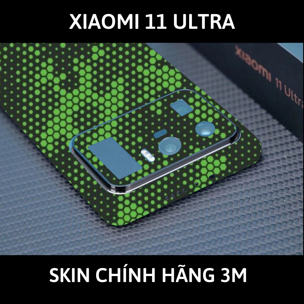 Skin 3m Mi 11 Ultra full body và camera nhập khẩu chính hãng USA phụ kiện điện thoại huỳnh tân store - Mamba Green - Warp Skin Collection