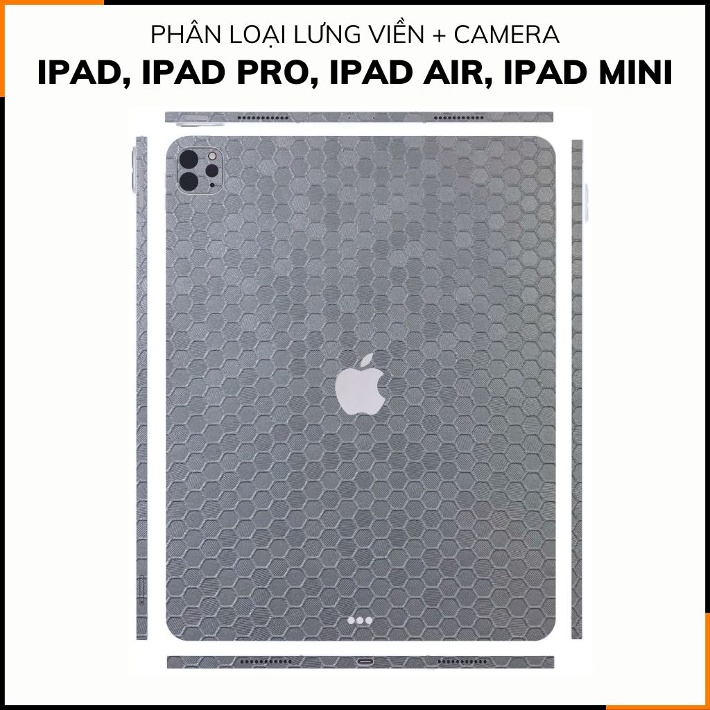 Dán skin ipad , ipad pro, ipad air , ipad mini full body và camera chính hãng 3M - HONEYCOMB SILVER  - SK-B11-03 phụ kiện điện thoại huỳnh tân store