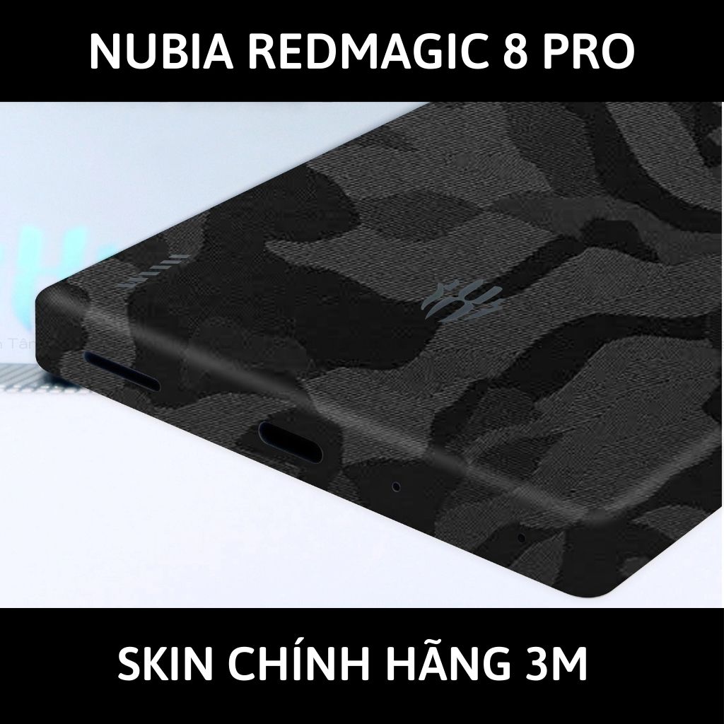 Skin 3m Nubia Redmagic 8 Pro, 8 Pro Plus full body và camera nhập khẩu chính hãng USA phụ kiện điện thoại huỳnh tân store - Camo Black - Warp Skin Collection