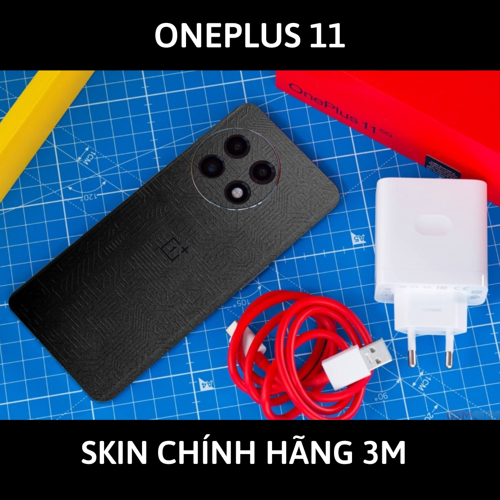 Skin 3m Oneplus 11 full body và camera nhập khẩu chính hãng USA phụ kiện điện thoại huỳnh tân store - Electronic Black 2022 - Warp Skin Collection