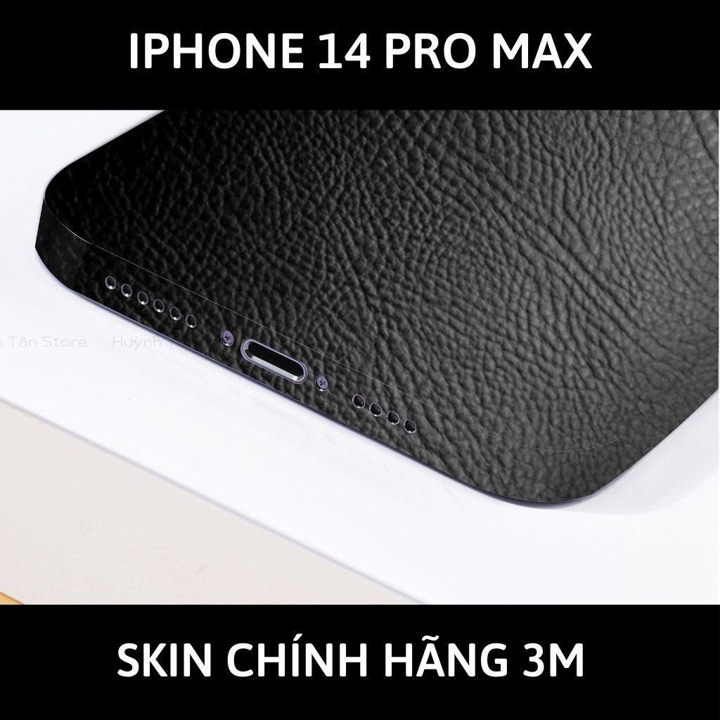 Skin 3m Iphone 14, Iphone 14 Pro, Iphone 14 Pro Max full body và camera nhập khẩu chính hãng USA phụ kiện điện thoại huỳnh tân store - Hexis Black Leather - Warp Skin Collection