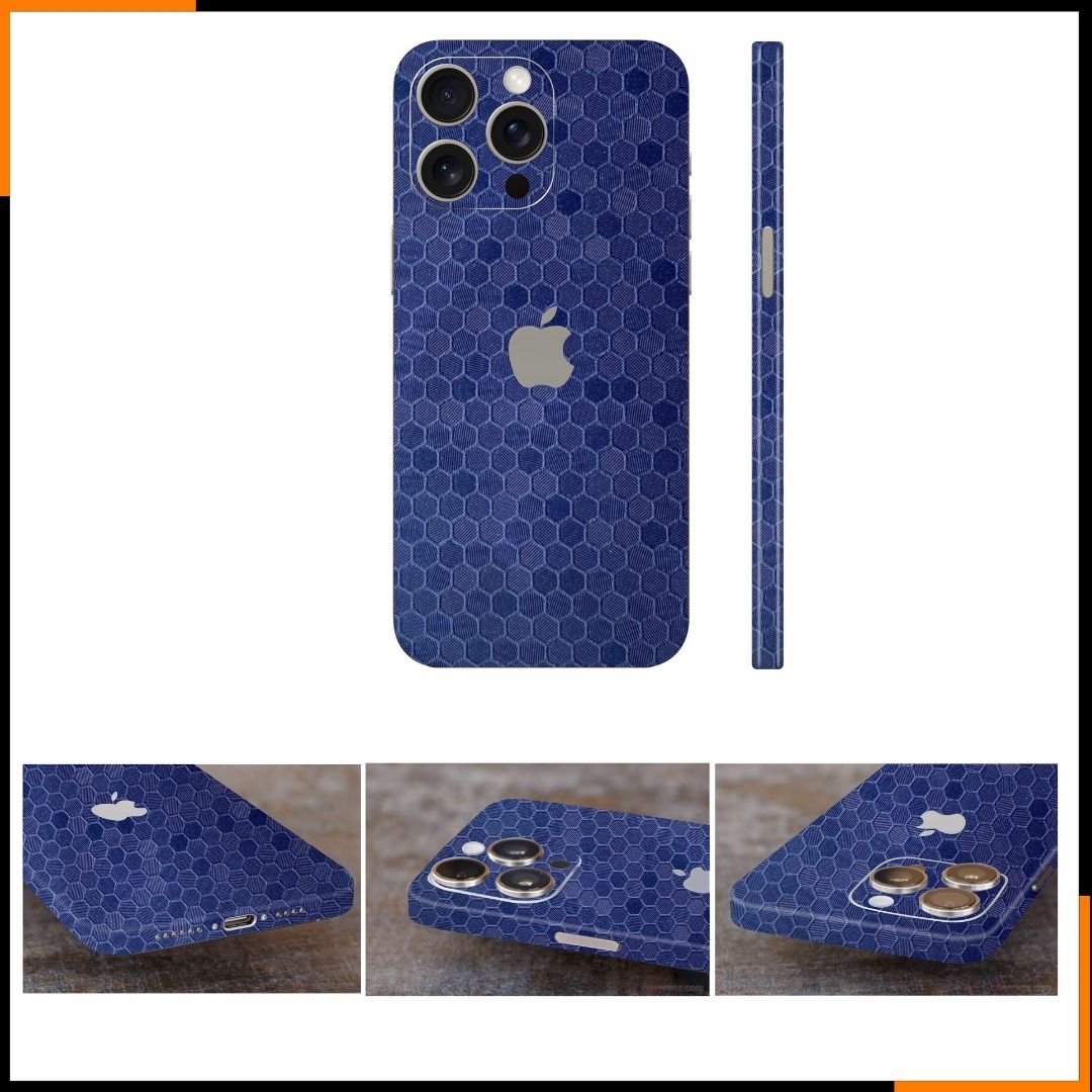 Dán skin điện thoại Iphone 15 Pro , Iphone 15 Pro Max  full body và camera nhập khẩu chính hãng USA phụ kiện điện thoại huỳnh tân store - HONEYCOMB  - Warp Skin Collection
