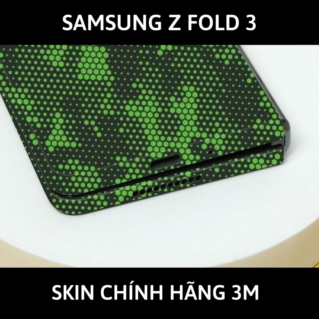 Skin 3m samsung galaxy Z Fold 4, Z Fold 3, Z Fold 2 full body và camera nhập khẩu chính hãng USA phụ kiện điện thoại huỳnh tân store - Mamba Green - Warp Skin Collection