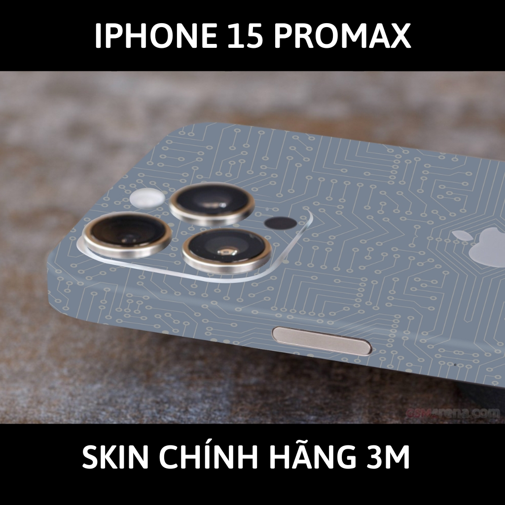 Dán skin điện thoại Iphone 15 Pro Max full body và camera nhập khẩu chính hãng USA phụ kiện điện thoại huỳnh tân store - Electronic White Grey - Warp Skin Collection