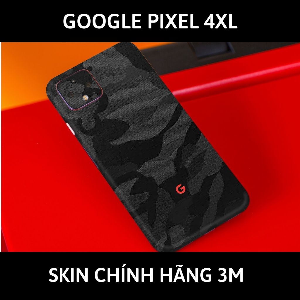 Skin 3m google Pixel 4XL, Pixel 4 full body và camera nhập khẩu chính hãng USA phụ kiện điện thoại huỳnh tân store - Camo Black - Warp Skin Collection