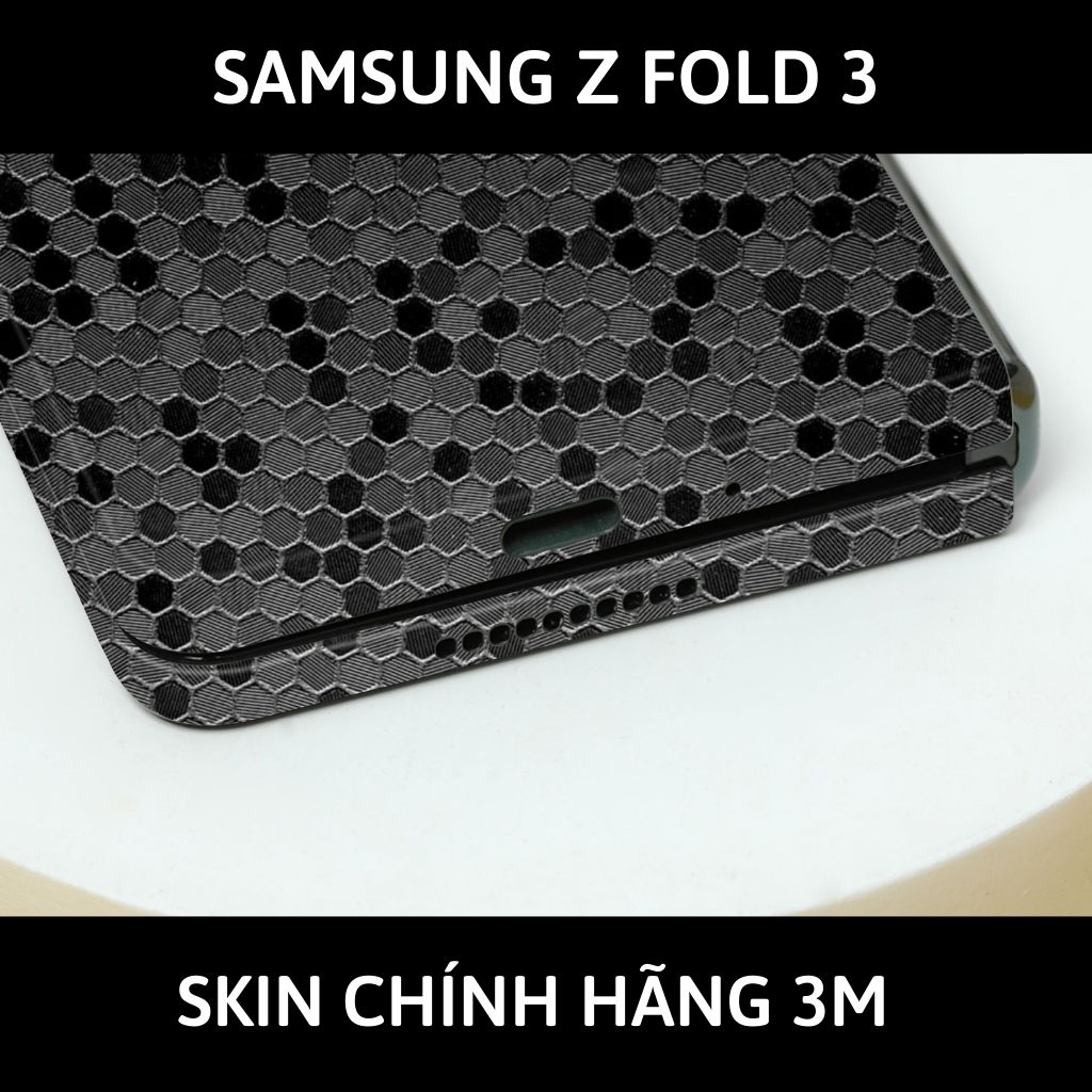 Skin 3m samsung galaxy Z Fold 4, Z Fold 3, Z Fold 2 full body và camera nhập khẩu chính hãng USA phụ kiện điện thoại huỳnh tân store - Hexis Honeycomb Black- Warp Skin Collection