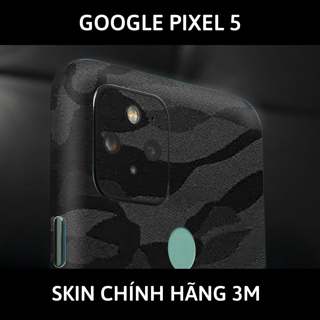 Skin 3m Google Pixel 5, Pixel 5A, Pixel 4A, Pixel 4A 5G full body và camera nhập khẩu chính hãng USA phụ kiện điện thoại huỳnh tân store - Camo Black - Warp Skin Collection