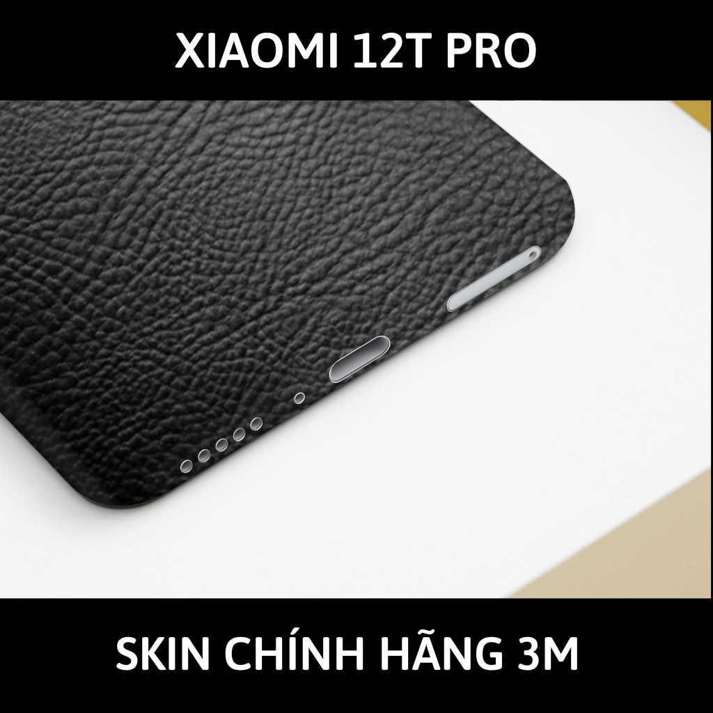 Skin 3m Mi 12T, Mi 12T Pro, K50 Ultra full body và camera nhập khẩu chính hãng USA phụ kiện điện thoại huỳnh tân store - Hexis Black Leather - Warp Skin Collection