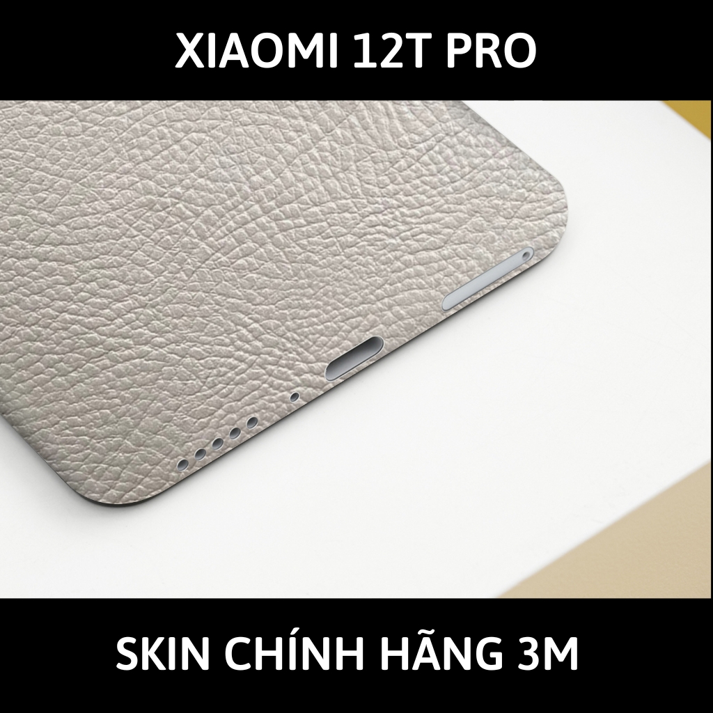 Skin 3m Mi 12T, Mi 12T Pro, K50 Ultra full body và camera nhập khẩu chính hãng USA phụ kiện điện thoại huỳnh tân store - Hexis Grey Leather - Warp Skin Collection