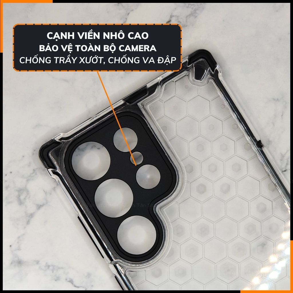 Ốp lưng samsung s23 ultra bee case vân tổ ong chống va đập chống ố vàng bảo vệ camera phụ kiện điện thoại huỳnh tân store