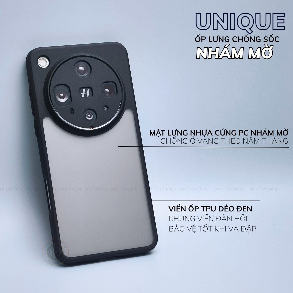 Ốp lưng oppo find x8 ultra x8 pro x8s plus x7 ultra chống sốc chống vân tay UNIQUE bảo vệ camera phụ kiện huỳnh tân store