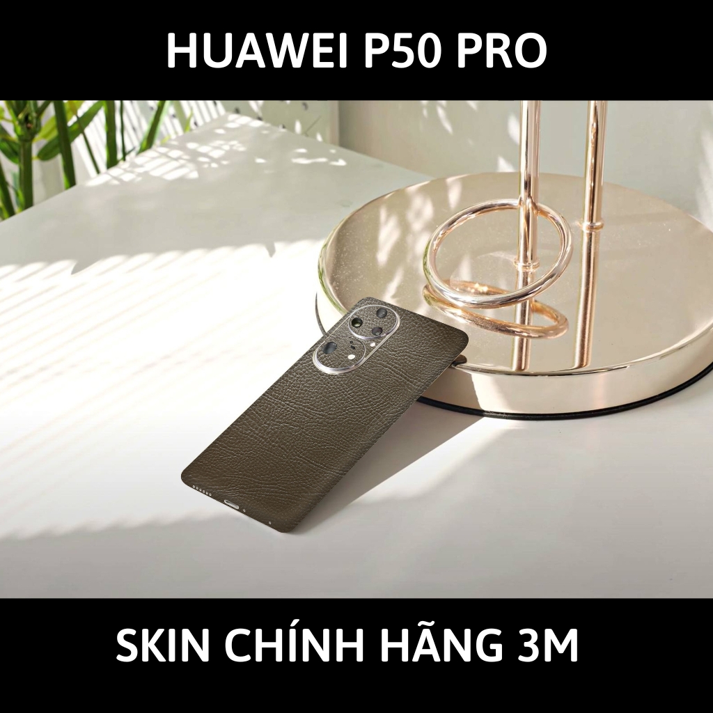 Dán skin điện thoại Huawei P50 Pro full body và camera nhập khẩu chính hãng USA phụ kiện điện thoại huỳnh tân store - Brown Leather - Warp Skin Collection