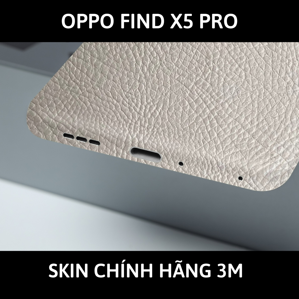 Dán skin điện thoại Oppo Find X5 Pro full body và camera nhập khẩu chính hãng USA phụ kiện điện thoại huỳnh tân store - Hexis Grey Leather - Warp Skin Collection