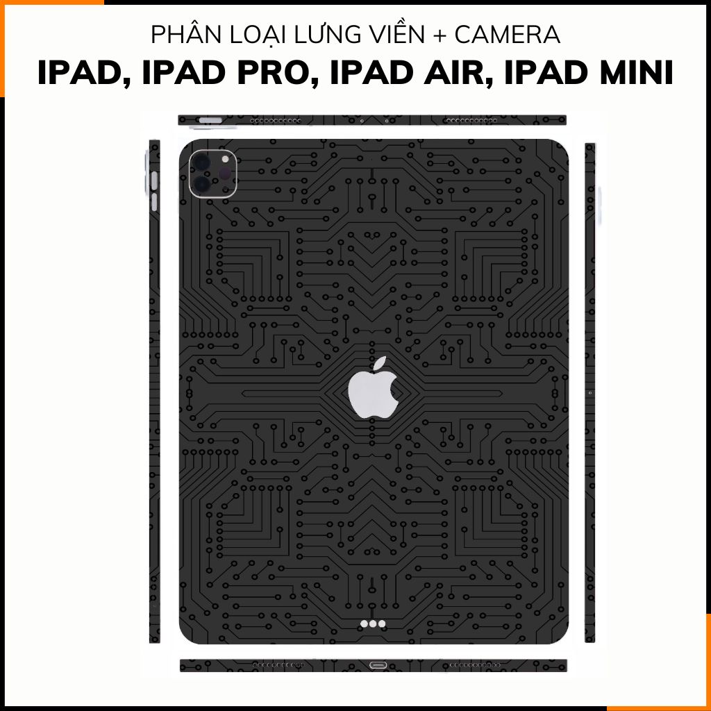 Dán skin ipad , ipad pro, ipad air , ipad mini full body và camera chính hãng 3M - ELECTRIC BLACK FULL -  SK B01 06 phụ kiện điện thoại huỳnh tân store
