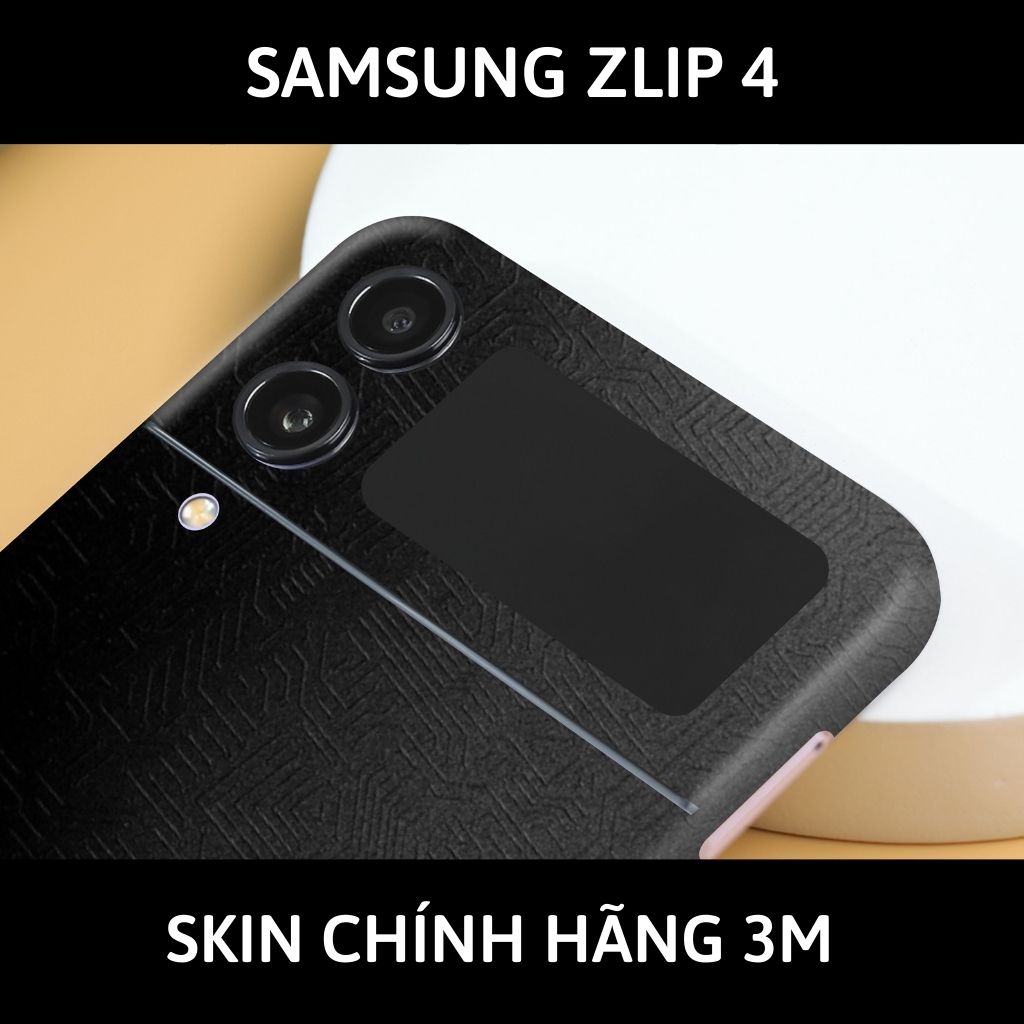 Skin 3m samsung galaxy Z Flip 4, Z Flip 3, Z Flip full body và camera nhập khẩu chính hãng USA phụ kiện điện thoại huỳnh tân store - Electronic Black 2022 - Warp Skin Collection