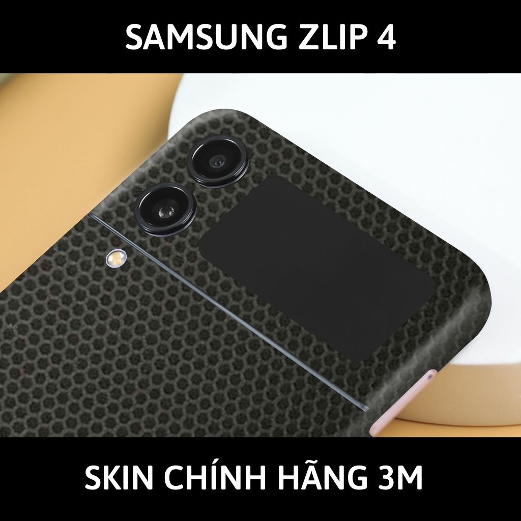 Skin 3m samsung galaxy Z Flip 4, Z Flip 3, Z Flip full body và camera nhập khẩu chính hãng USA phụ kiện điện thoại huỳnh tân store - Matrix Black - Warp Skin Collection