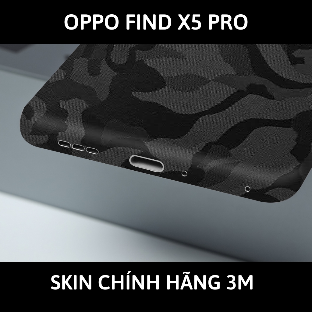 Dán skin điện thoại Oppo Find X5 Pro full body và camera nhập khẩu chính hãng USA phụ kiện điện thoại huỳnh tân store - Camo Black - Warp Skin Collection