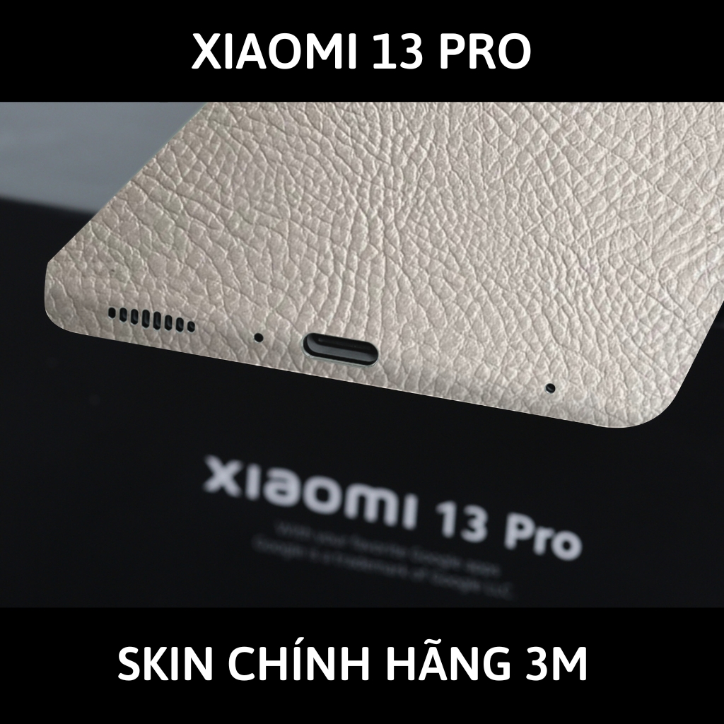 Skin 3m Mi 13 Ultra, Mi 13 Pro, Mi 13  full body và camera nhập khẩu chính hãng USA phụ kiện điện thoại huỳnh tân store - Hexis Grey Leather - Warp Skin Collection