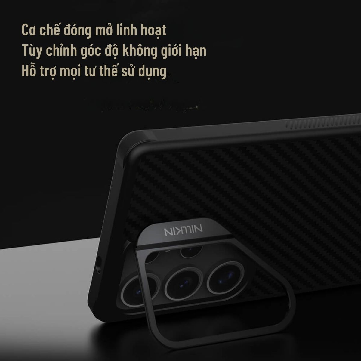Ốp lưng Samsung S25 Ultra sạc từ tính kèm giá đỡ camera xếp gọn NILLKIN CarboProp Magnetic