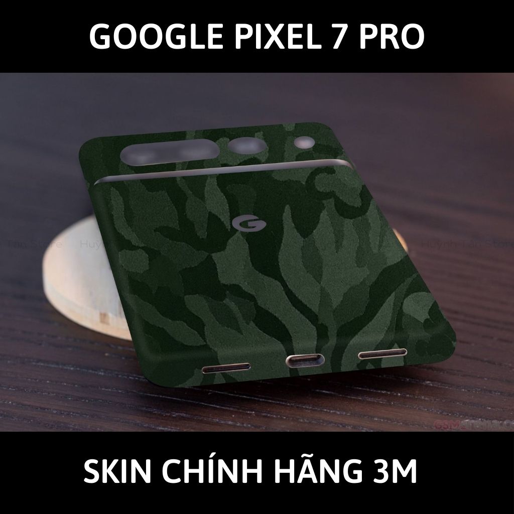 Skin 3m Google Pixel 7 Pro, Pixel 7, Pixel 7A full body và camera nhập khẩu chính hãng USA phụ kiện điện thoại huỳnh tân store - Camo Green - Warp Skin Collection