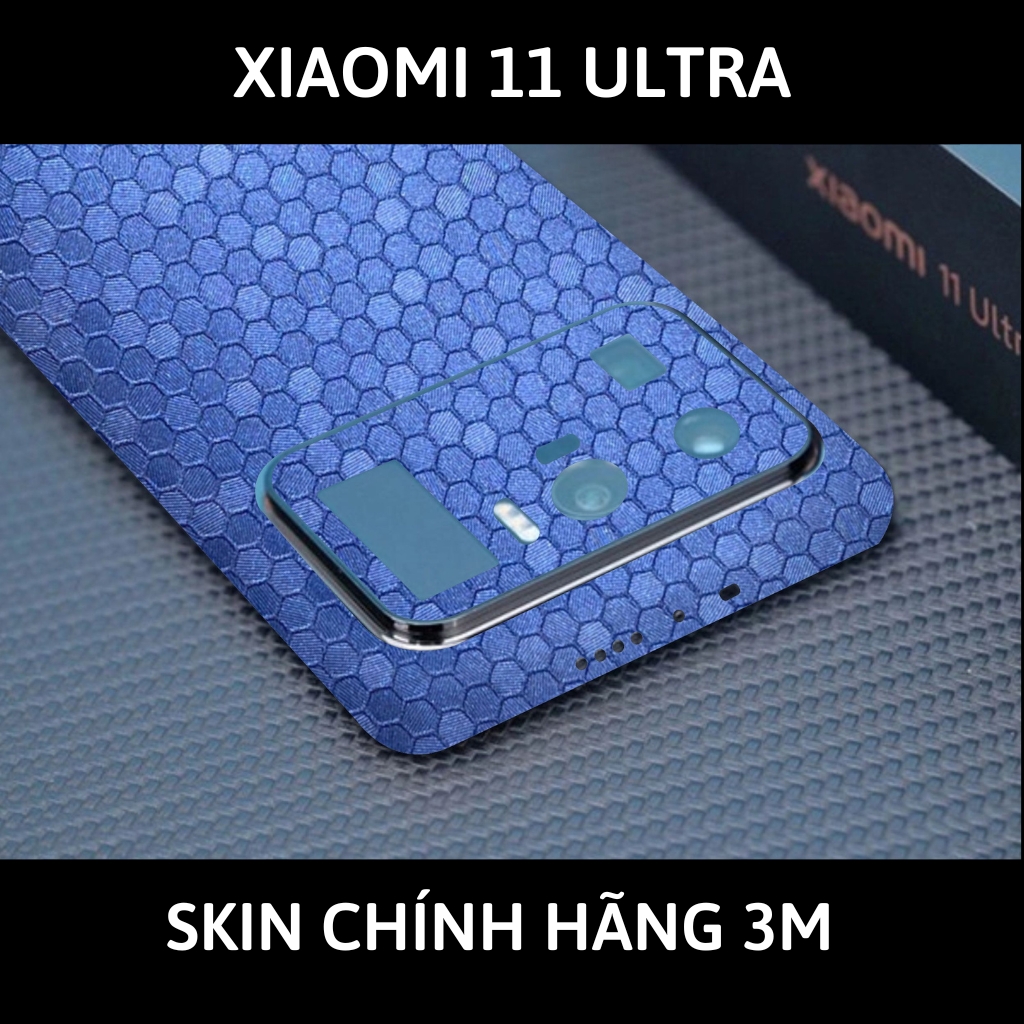 Skin 3m Mi 11 Ultra full body và camera nhập khẩu chính hãng USA phụ kiện điện thoại huỳnh tân store - Oracal Honeycomb Blue - Warp Skin Collection