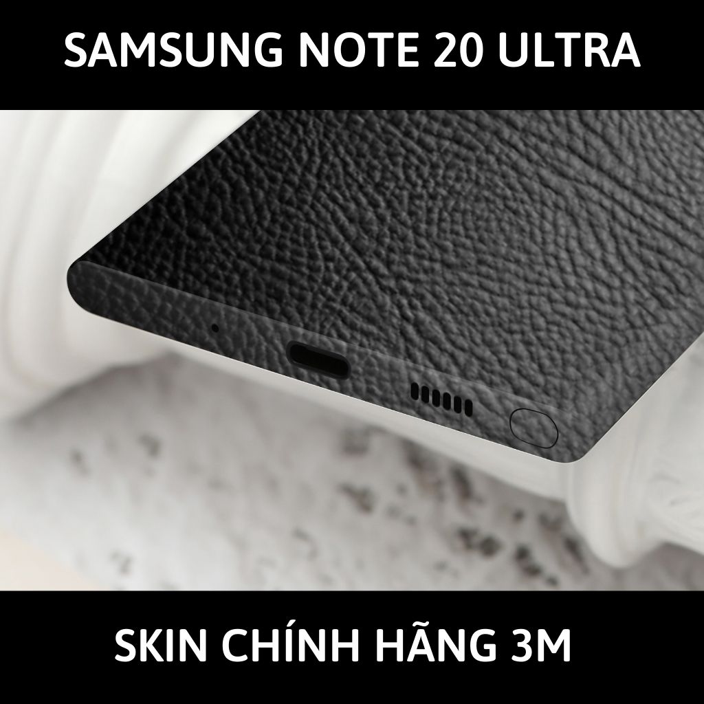Skin 3m samsung galaxy note 20, note 20 ultra full body và camera nhập khẩu chính hãng USA phụ kiện điện thoại huỳnh tân store - Black Leather - Warp Skin Collection
