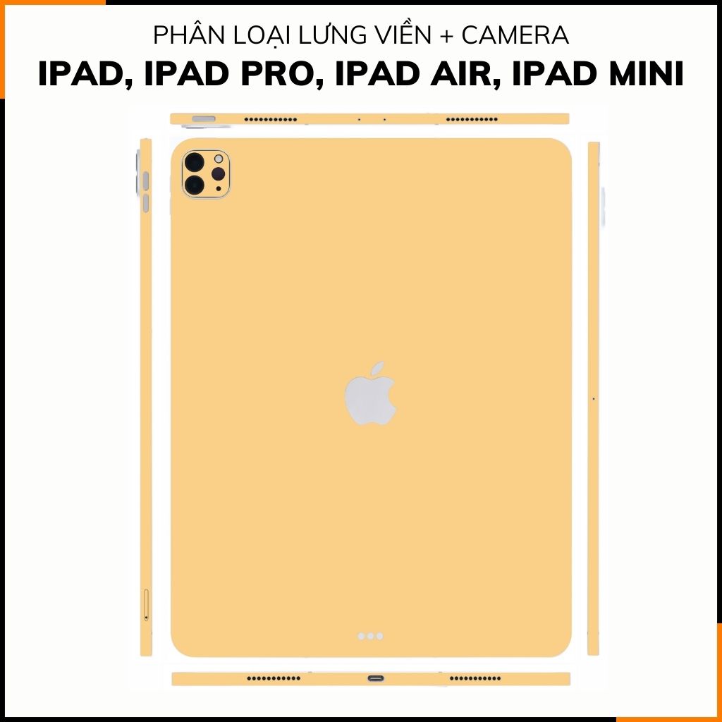Dán skin ipad , ipad pro, ipad air , ipad mini full body và camera chính hãng 3M - PASTEL YELLOW - SK-A02-03 phụ kiện điện thoại huỳnh tân store
