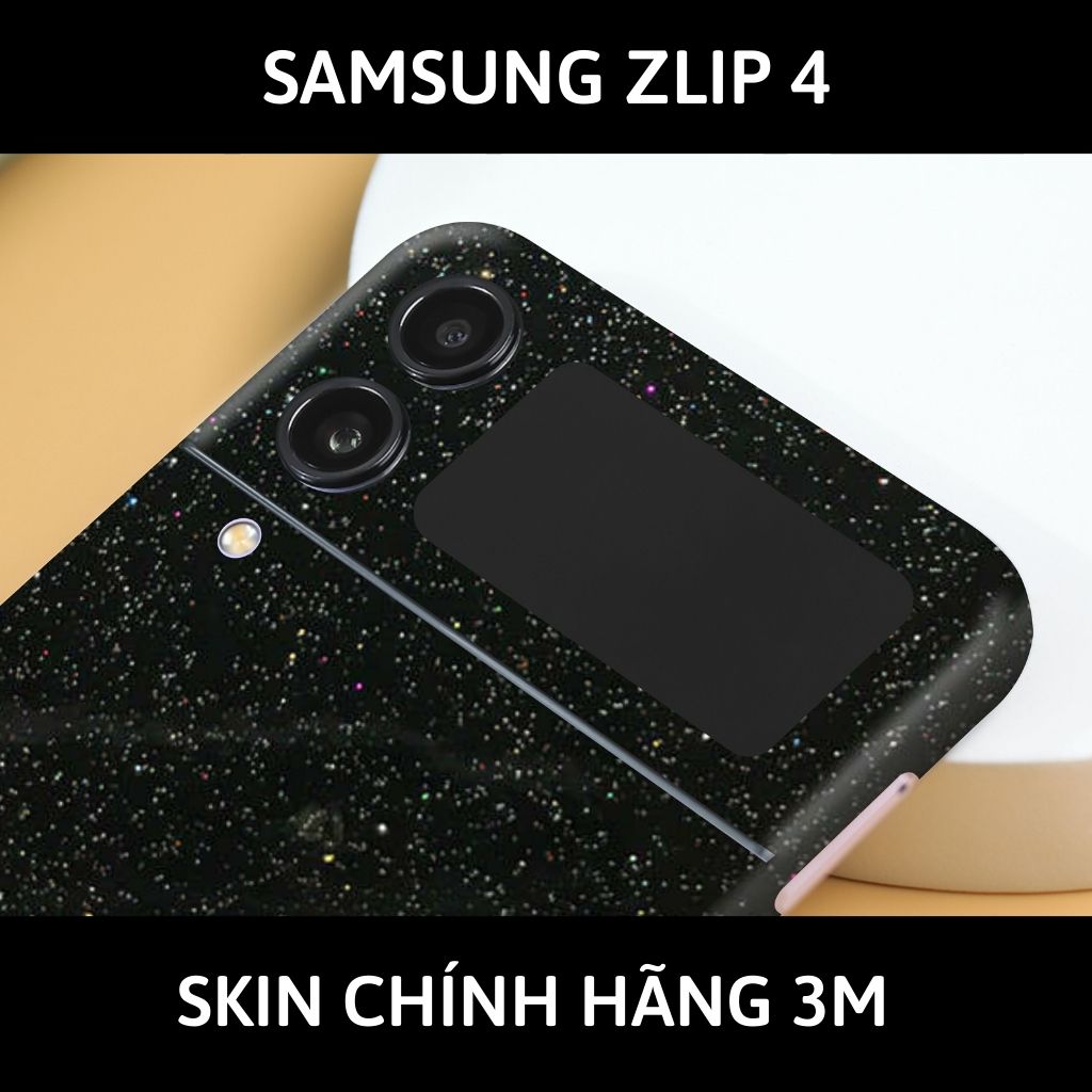 Skin 3m samsung galaxy Z Flip 4, Z Flip 3, Z Flip full body và camera nhập khẩu chính hãng USA phụ kiện điện thoại huỳnh tân store - Black Galaxy - Warp Skin Collection