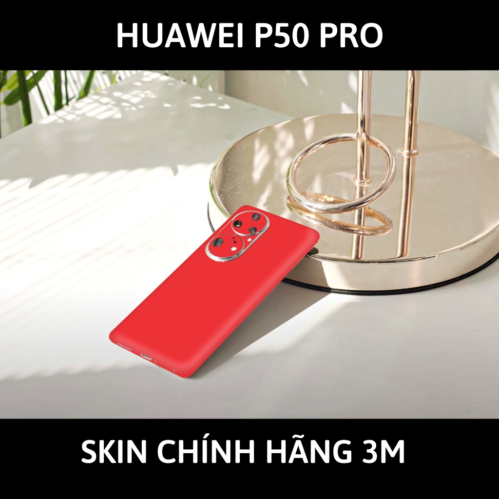 Dán skin điện thoại Huawei P50 Pro full body và camera nhập khẩu chính hãng USA phụ kiện điện thoại huỳnh tân store - Matte Red - Warp Skin Collection