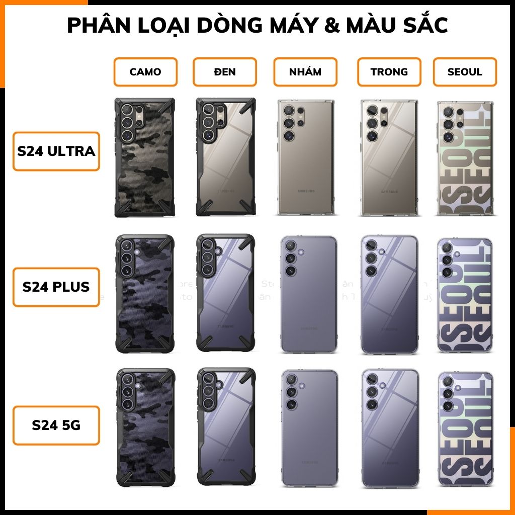 Ốp lưng Samsung S25 S25 Plus S25 Ultra / S24 S24 Plus S24 Ultra chống sốc Ringke chính hãng Korea bảo vệ camera phụ kiện huỳnh tân store