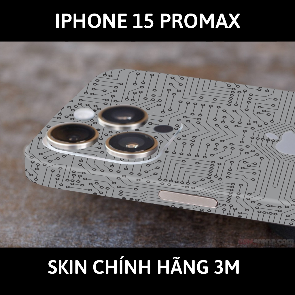 Dán skin điện thoại Iphone 15 Pro Max full body và camera nhập khẩu chính hãng USA phụ kiện điện thoại huỳnh tân store - Electronic Grey - Warp Skin Collection