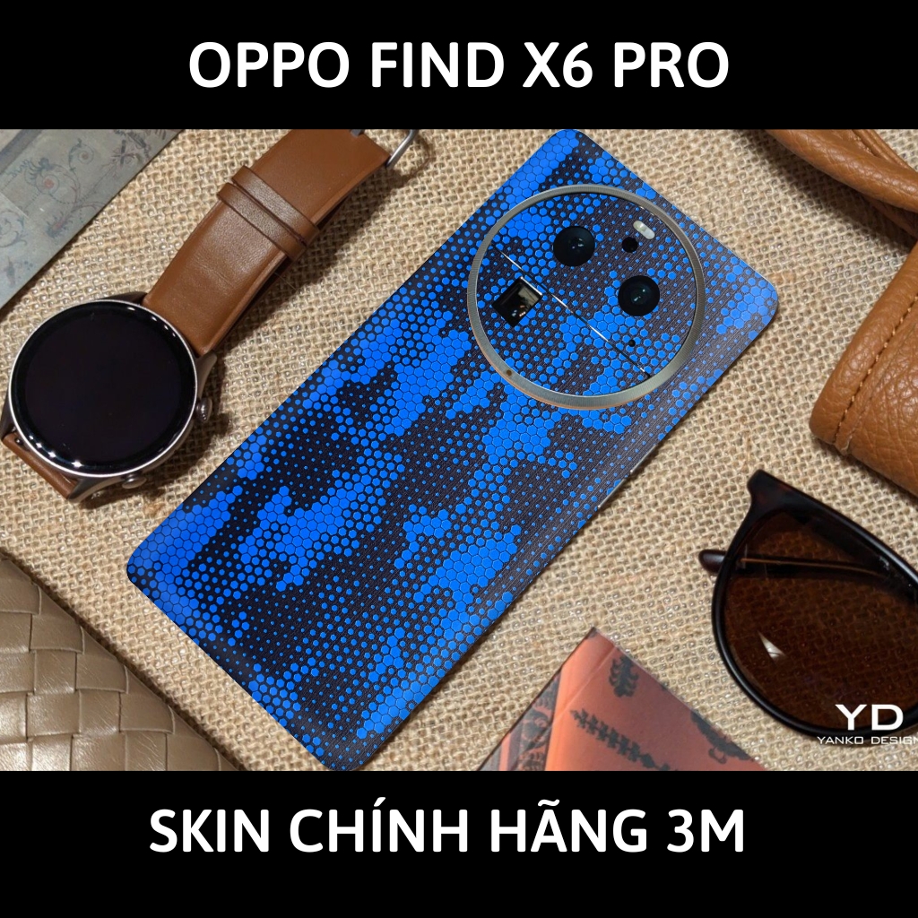 Dán skin điện thoại Oppo Find X6 Pro full body và camera nhập khẩu chính hãng USA phụ kiện điện thoại huỳnh tân store - Mamba Blue - Warp Skin Collection