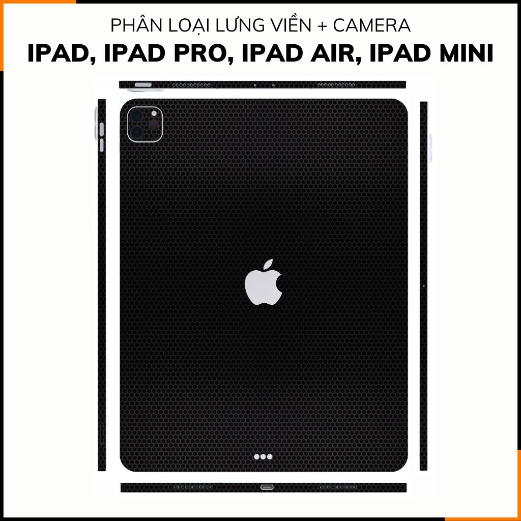 Dán skin ipad , ipad pro, ipad air , ipad mini full body và camera chính hãng 3M - MATRIX BLACK - SK-B11-01 phụ kiện điện thoại huỳnh tân store